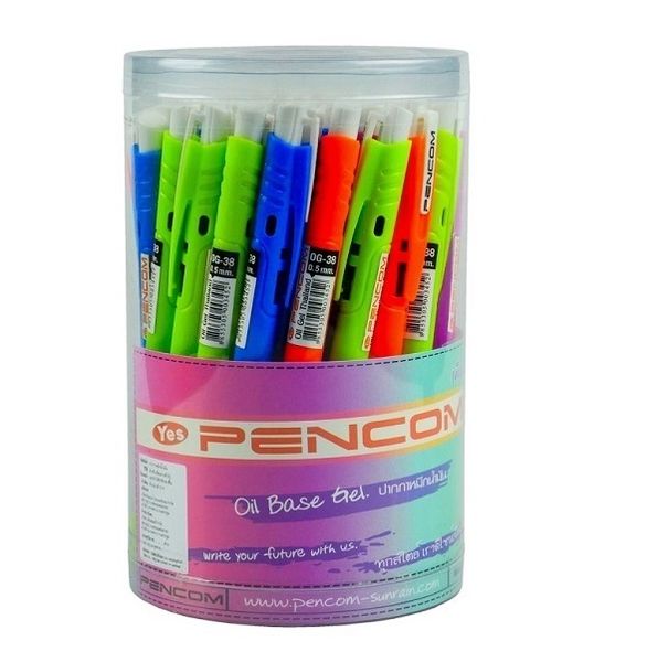Pencom - OG38 Fancy Oil Gel 0.7mm Blue Retractable Pen (Drum of 50)