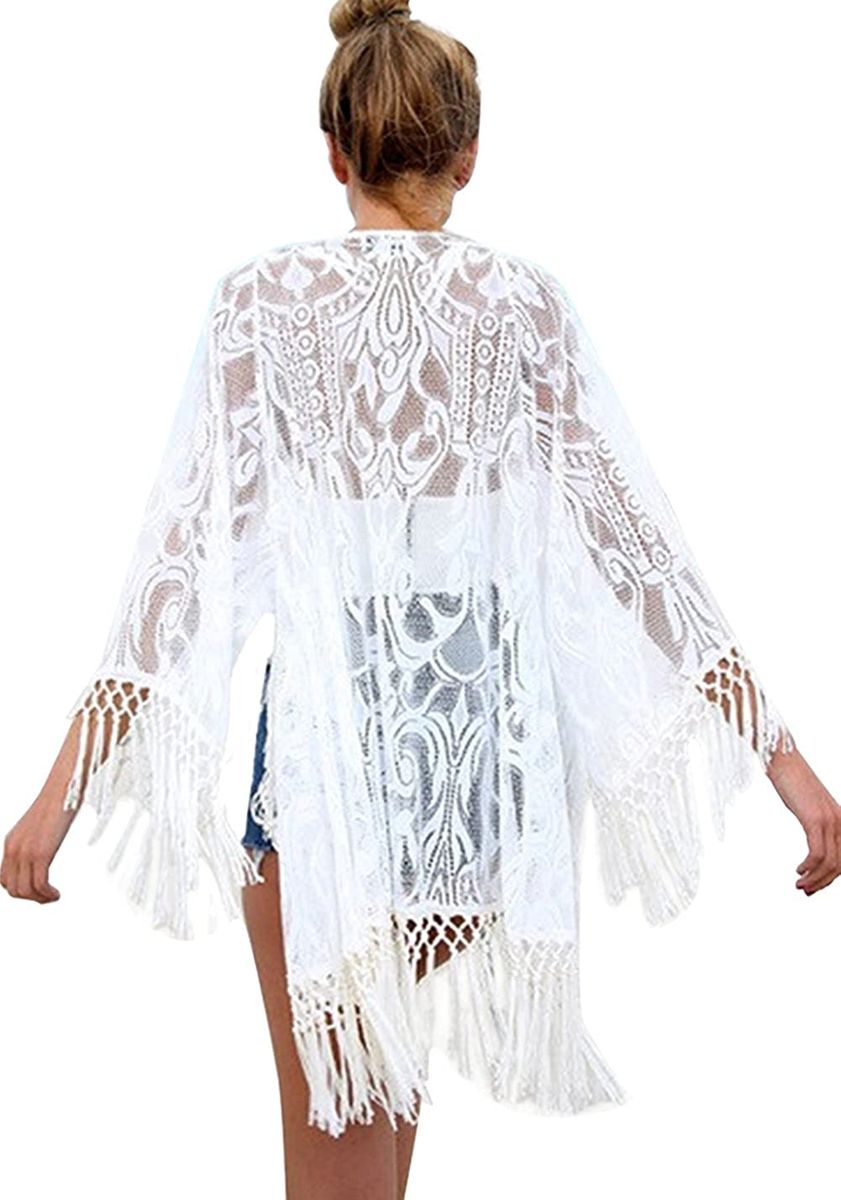 White Lace Tassel Kimono Buy Online in South Africa
