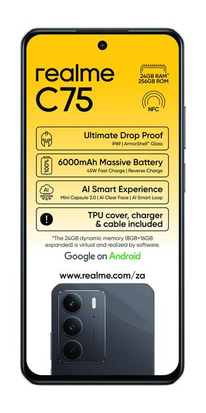 Realme C75 256GB LTE Dual Sim - Storm Black
