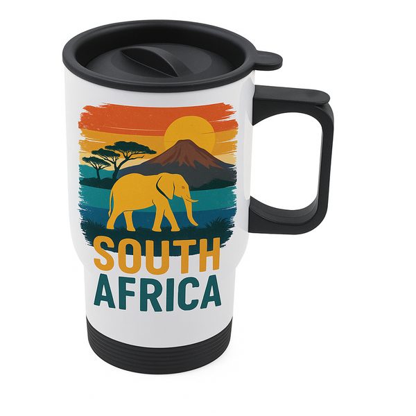 Heritage Day Coffee Tea Mug -South Africa Elephant Safari Sunset Travel Mug