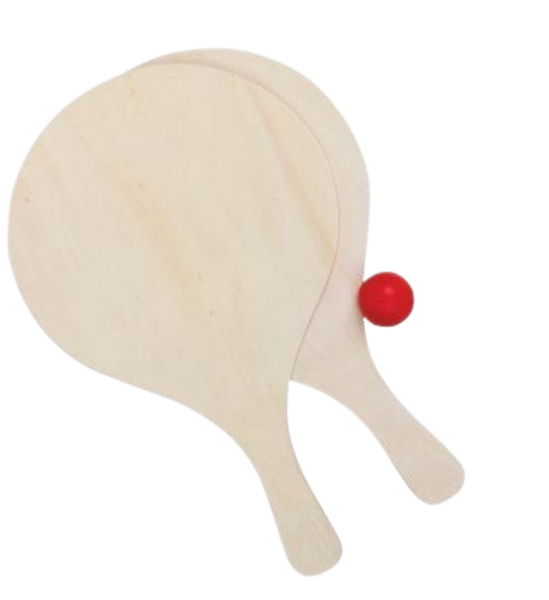 Eco-Friendly Wooden Beach Bat Set with Ball