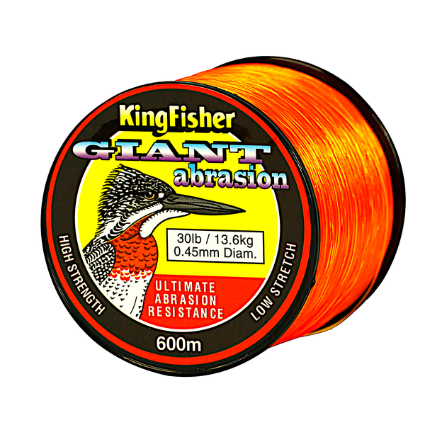 Kingfisher Giant Abrasion Nylon Fishing Line .45MM, 13.6KG/30LB Colour Orange, 600M Spool