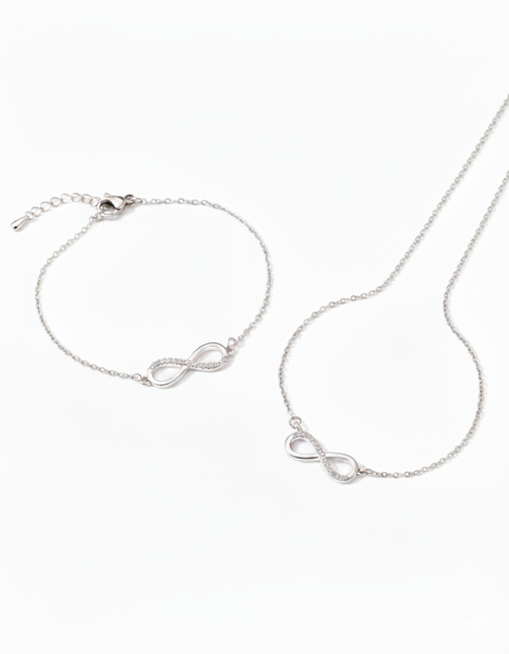 Infinity Luxe 2-Piece Figure 8 Necklace &amp; Bracelet Set