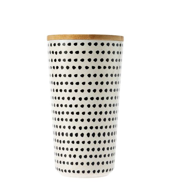 George &amp; Mason - Bamboo Fibre Round Black Spot Canister - 18.5cm