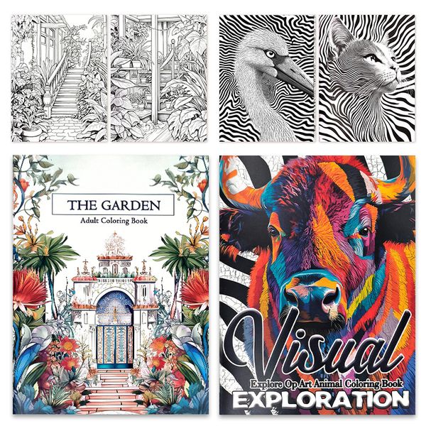Adult ColoringBook:The Garden &amp;Visual Exploration-Thick Paper,Stress Relief