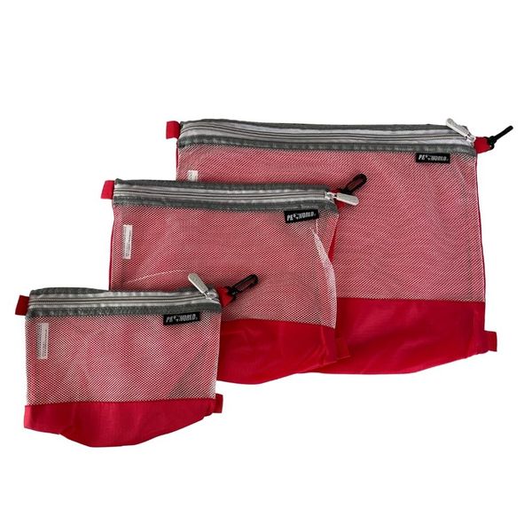 Travel Organiser Bags with Clips - Set of 3 - Small, Medium, and Large