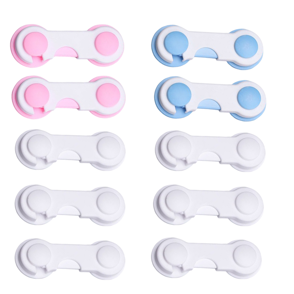 Set of 10 Universal Fuses, Child Locks for Cabinet Doors and Drawers