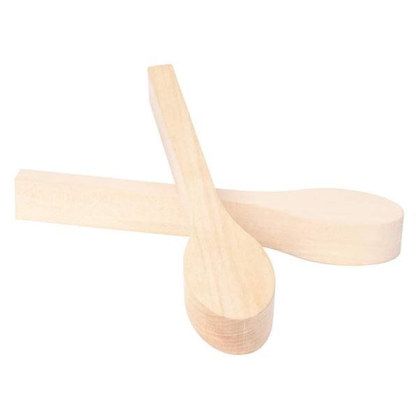 2 Pack Wood Carving Spoon Blank Beech Unfinished Wooden Craft Whittling Kit