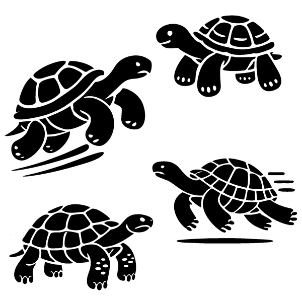 Tortoise Decals/Stickers - Set of 4