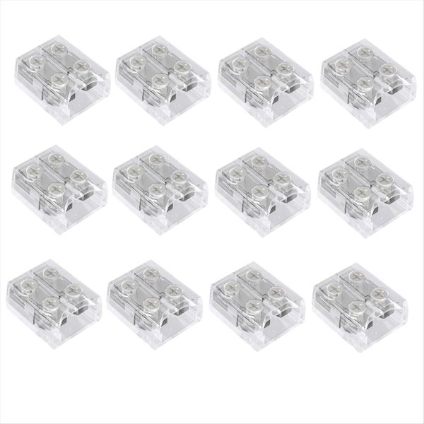 12 Pack LED Connector 2 Pin 8mm Solderless LED Tape Lights Connector Transp