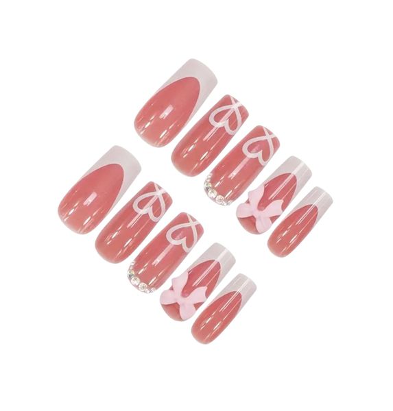 White French Press on Nails
