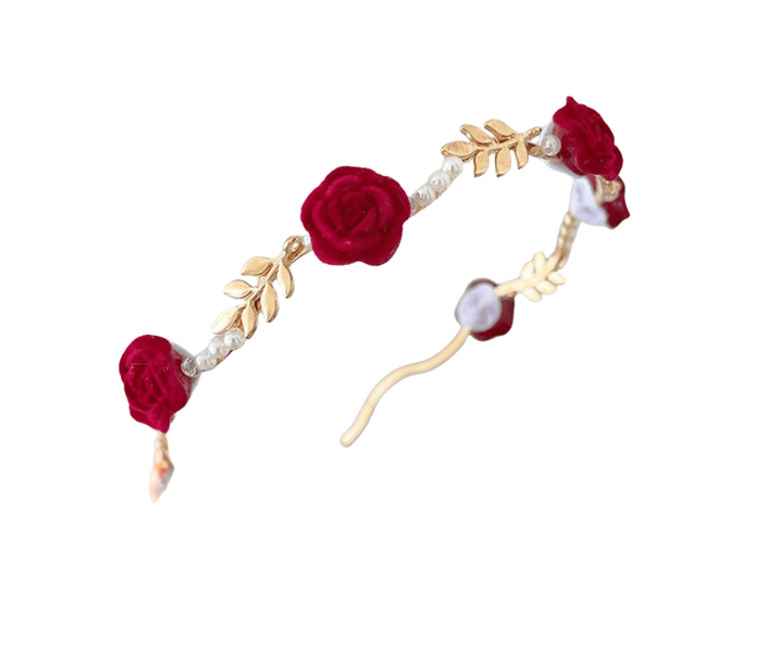 Elegant Flower and Faux Pearl Headband