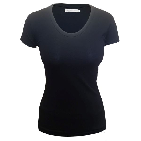 Nucleus Women's Fitted Scoop Neck T-shirt in Black or White