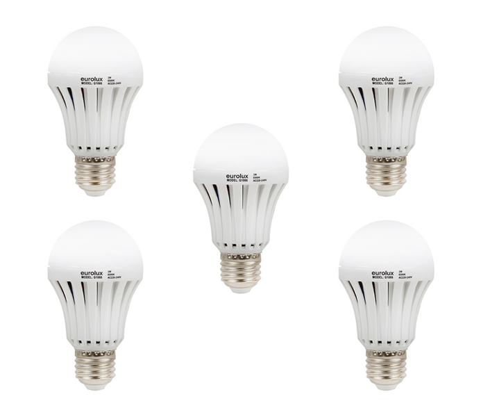 Eurolux Rechargeable Lamp E27 LED 3w 6500K Pack of 5