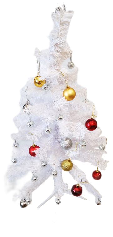 Christmas Tree And Decorations - 90Cm - White