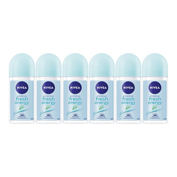 NIVEA Fresh Energy Anti-perspirant Roll-on Deodorant, 6x50ml