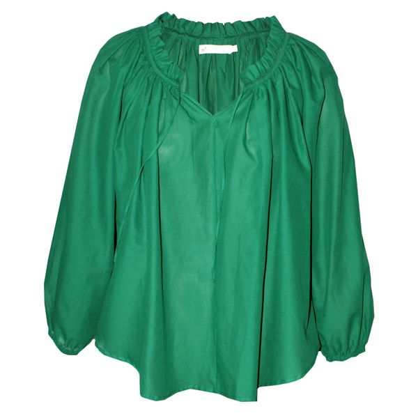 Nucleus Billow Blouse in Emerald Green