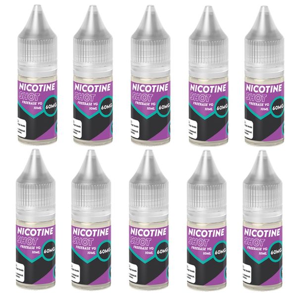 Nic Shot - VG Base 10ml - 60mg (Makes 5mg Longfill) - 10 Pack
