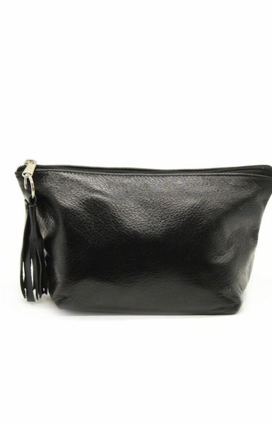 Genuine Leather Cosmetic bag Black