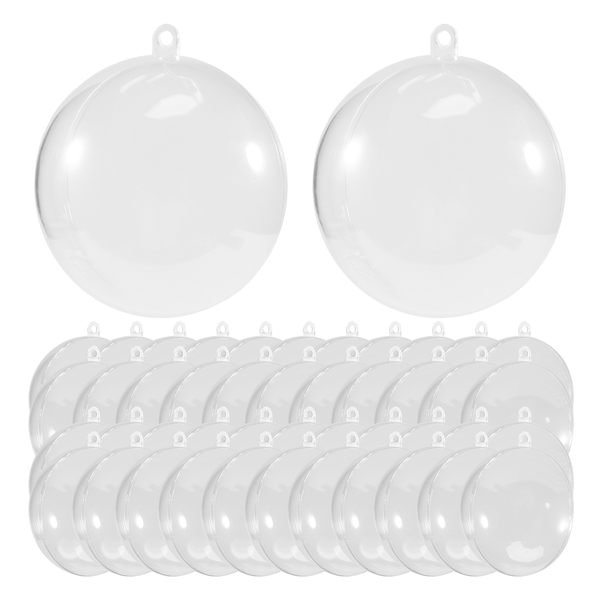 24 Balls/Batch DIY 70mm Christmas Tree Hanging Ball Transparent Ball Transp