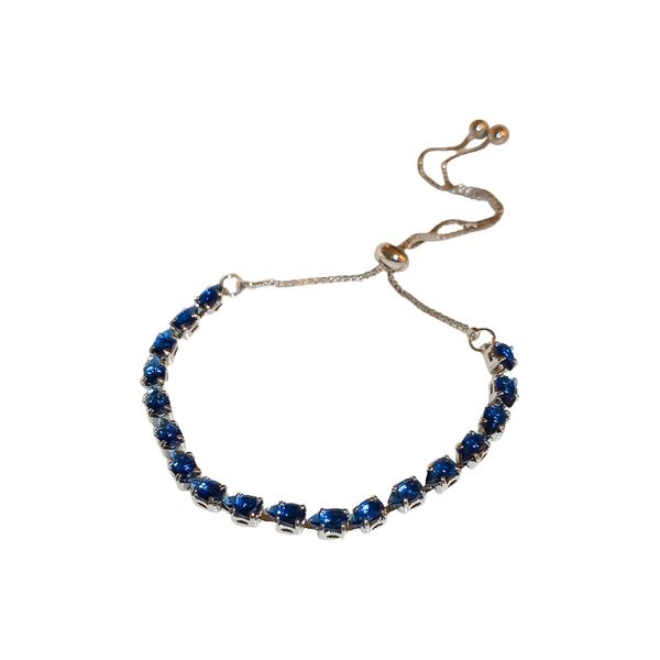 Teardrop Zircon Royal Blue Slider Bracelet
