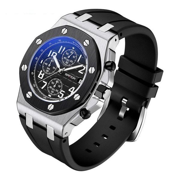 Sanda Octagonal Oak Watch Cross border Trendy Business Quartz Calenda