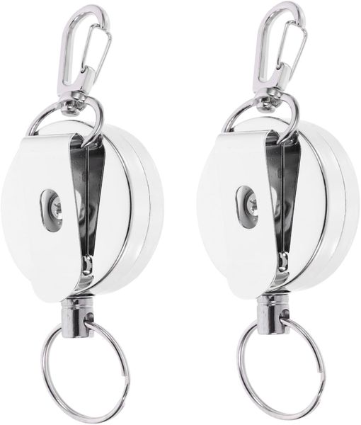 Retractable Key Holder with Steel Wire Heavy Stainless Steel Keychain