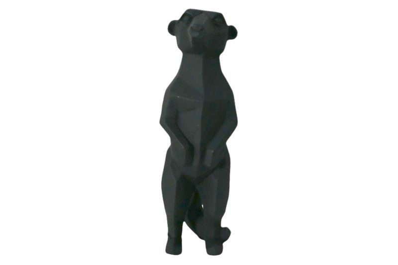 Geometric Meerkat Statue - Standing Polyresin, 7.5x6.2x18.5 cm