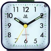 EMPORIUM Analogue Alarm Clock for Bedside - Silent - Small 8x8cm