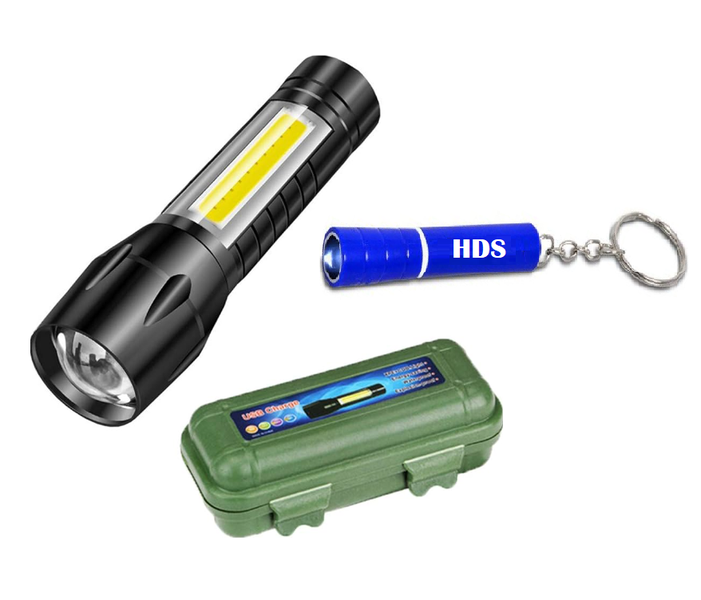 Torch - Mini Portable USB Rechargeable Flashlight with case and HDS Torch
