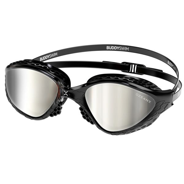 Buddyswim OzeanX Goggles Black Frame with Silver Mirror Lens
