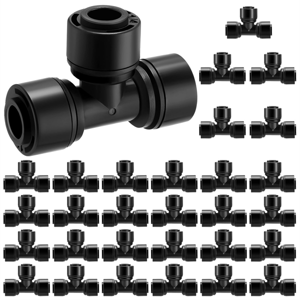 30Pcs 1/4Inch Drip Irrigation Tee Connectors Irrigation Connectors