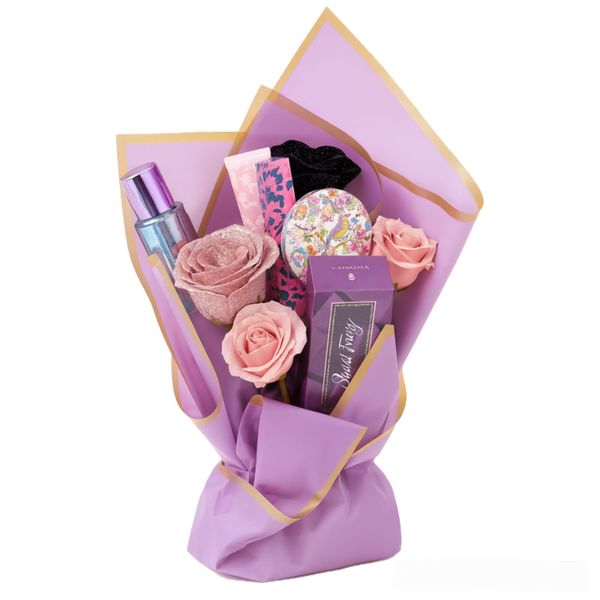 Bouquet of Gifts - Roses &amp; Treasures - Pink &amp; Purple Edition