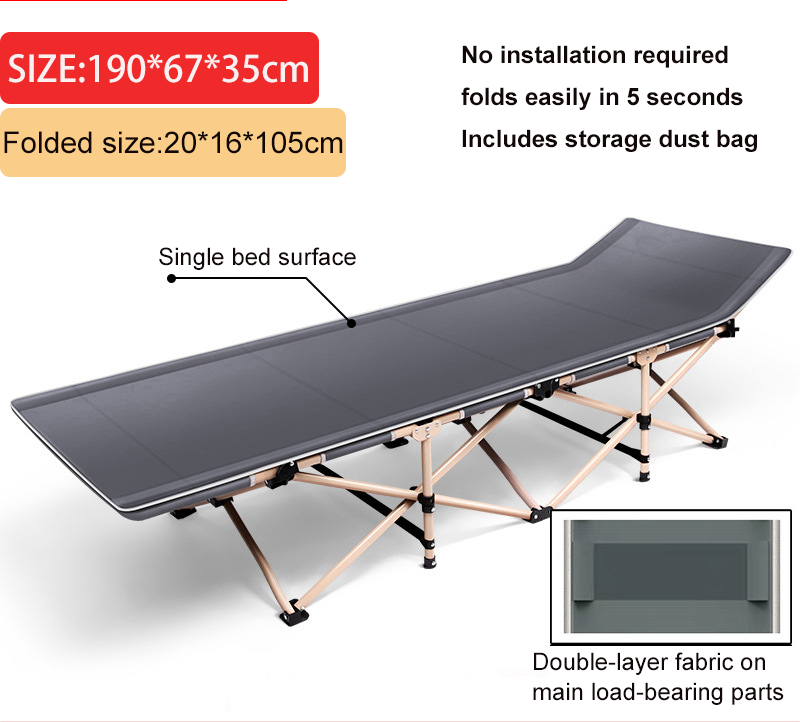 Recliner Foldable Bed Camping Cot Portable Guest Bed Lunch Bed