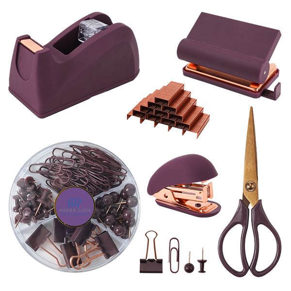 Paper Lion Stationery Set - Dark Brown / Elegant Grey