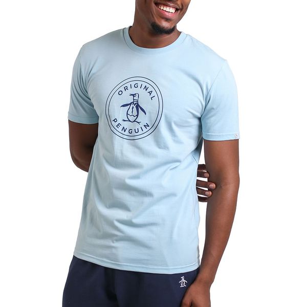 Original Penguin-Mens-Logo Stamp Ss T-Shirt-Ballad Blue