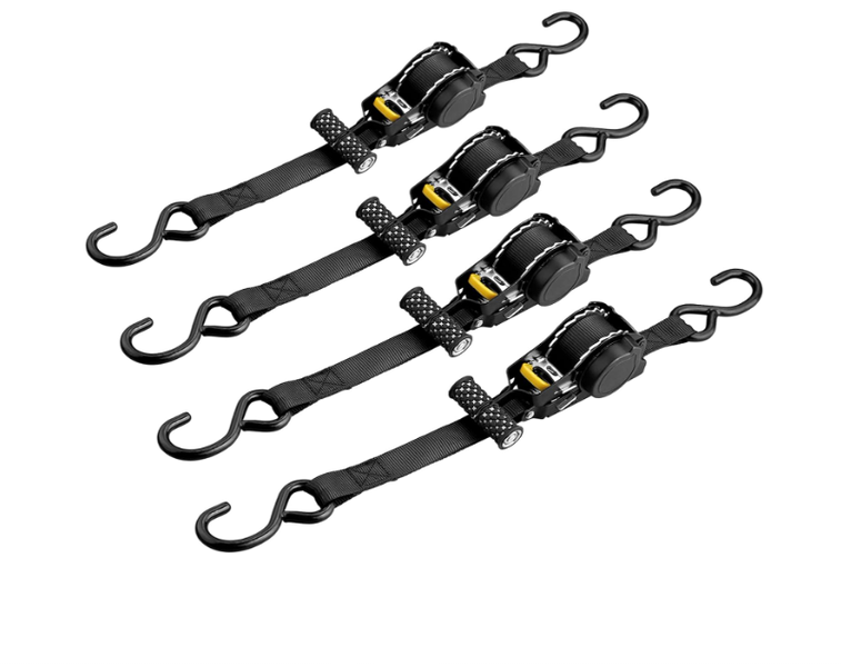 Ratchet Tie Down Straps -Auto Retractable Ratchet Straps Heavy Duty 1500lbs