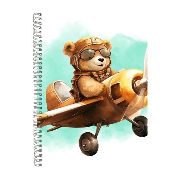 Pilot_3 A4 Notebook Spiral Lined Teddy Bear Lovers Graphic Notepad Gift 189