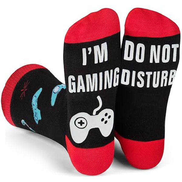 Do Not Disturb I'm Gaming Funny Socks Gamer Socks for Teen Boys &amp; Men Gift