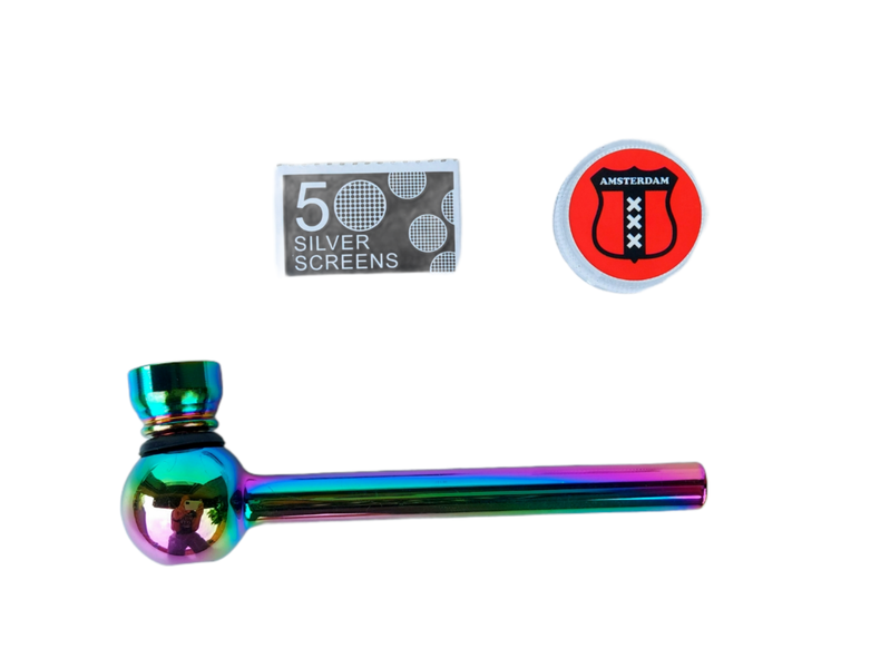 Multi Color Glass Blunt Pipe with grinder for Smoking Dry Herb &amp; Tobacco