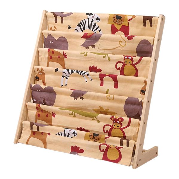 7-Tier Freestanding Fabric Bookshelf, Picture Books Storage Bookcase