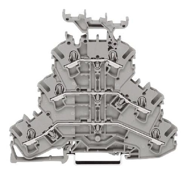 Wago (2002-3231) DIN Rail Mount Terminal Block, 6 Ways, 22 AWG, 12 AWG