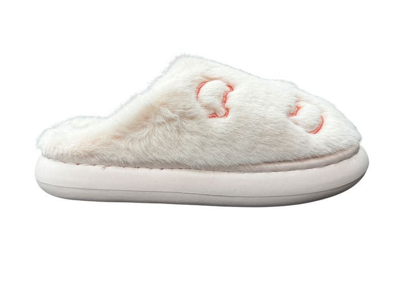 Ladies Fluffy Bear Closed Toe Slippers