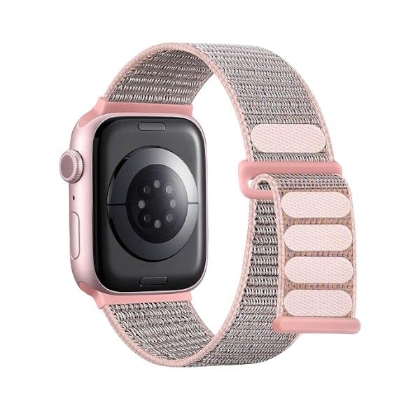 Soft Breathable Nylon Watch Strap For Apple Watch - Orange &amp; Black