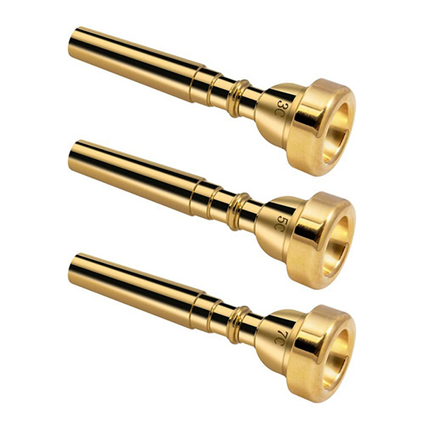 3 Pack Trumpet Mouthpiece 3C 5C 7C Trumpet Brass for Beginners(Gold)