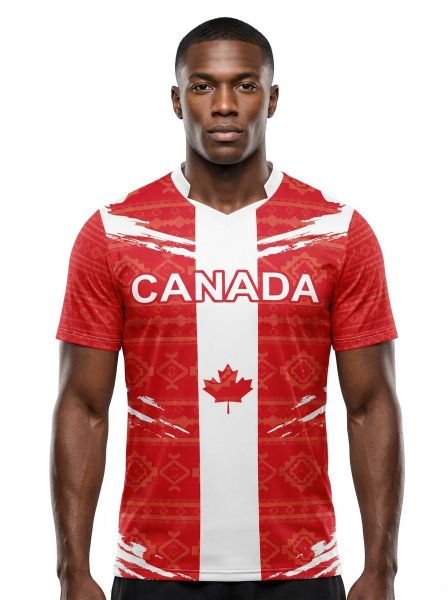 Canada Flag Sublimation T-Shirt - Red &amp; White Maple Leaf Graphic Tee