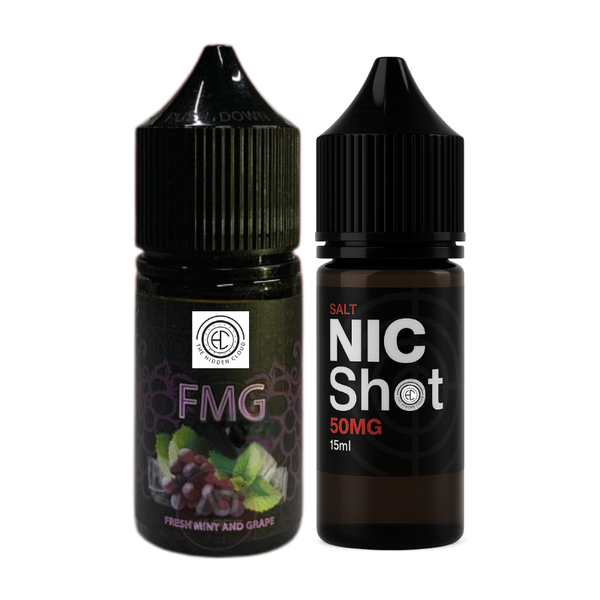 The Hidden Cloud FMG Fresh Mint and Grape 25mg 30ml Longfill Kit