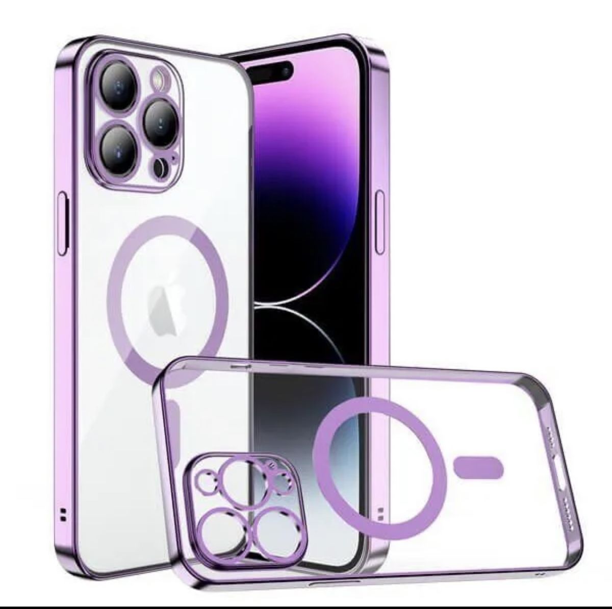 Magnetic Magsafe Case For Apple Iphone 15 Pro Max - Purple Colour 