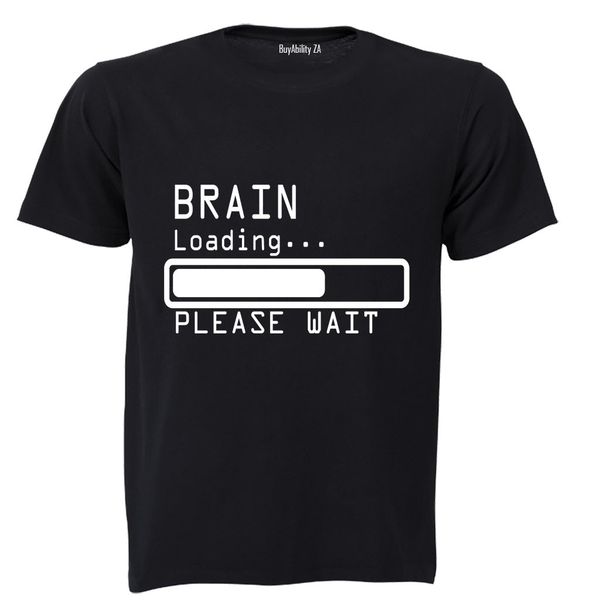Brain Loading - Please Wait - Mens - T-Shirt - White