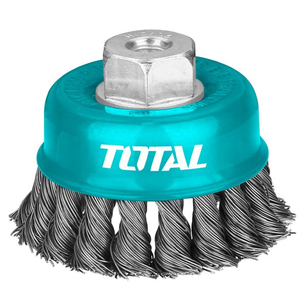 Total Tools 2Pcs Cup Brush 100mm Twist Wire With Nut
